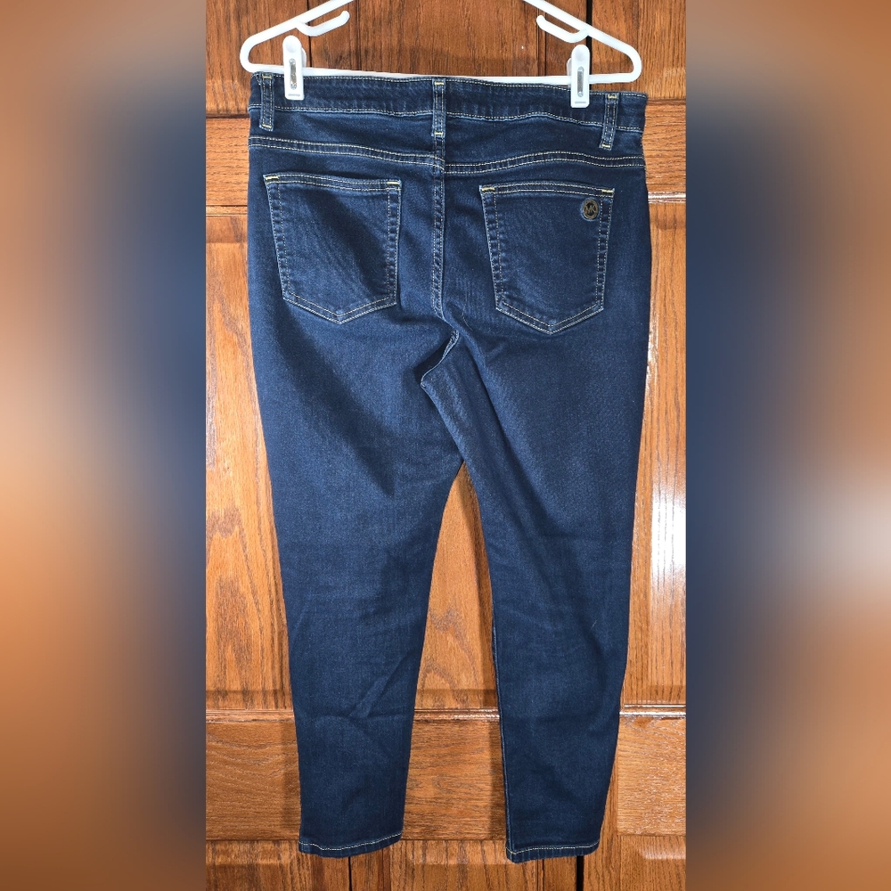 Michael Kors Izzy Cropped Skinny 5 Pocket Dark Wash Jeans sz 12 - Picture 3 of 5